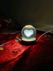 Enchanting Crystal Heart Orb Lamp
