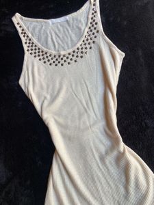 y2k Studded Cream Tank Top