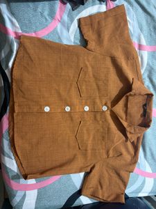Orange Button-Up Shirt