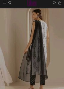 White Printed Kurta Set with Dupatta