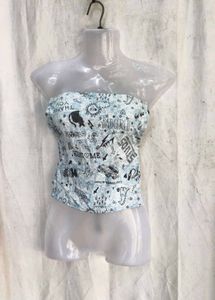 139. Cool Graphic Print Strapless Top