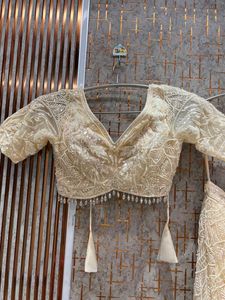 Elegant Cream Sequined Lehenga Choli Set