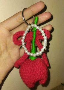 🌷 Handmade Tulip Crochet Keychain | Cute Bag Char