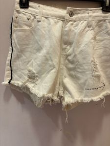 Gothic White Distressed Denim Shorts