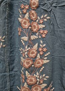 Blue Embroidered Dress 💙👗