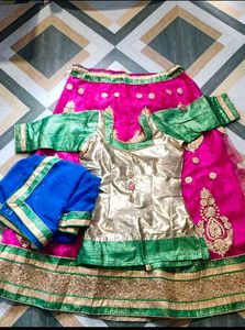 Designer Pink &amp; Gold Lehanga