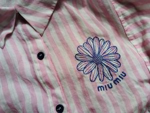 MiuMiu Striped Flower Cropped S