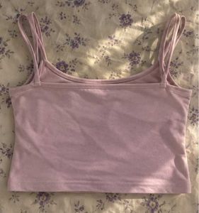 Pastel Pink Spaghetti-Strap Crop Top 🎀🩷