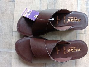 ASLON Women's Brown Leather Sandals