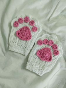 Crochet Catpaw Fingerless Gloves