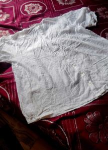 White Puff Sleeve Embroidered Top