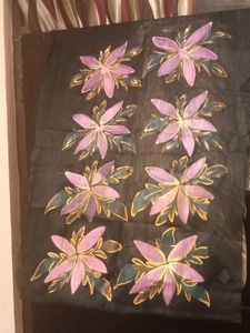 Hand Painted Floral Fabric