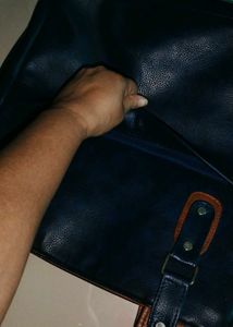 Blue imported Leather handbagBag