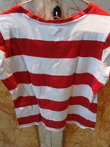 Red &amp; White Striped T-Shirt