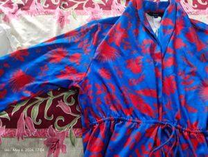 Vibrant Blue Floral Print Top