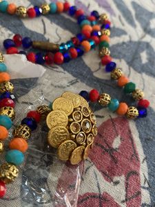 Boho Beaded Necklace and Earring Set