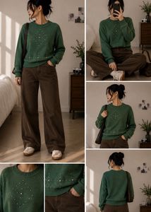 Emerald Green Embellished Sweater