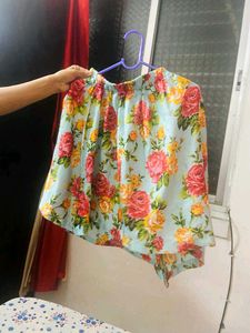 Floral Print Mini Skirt