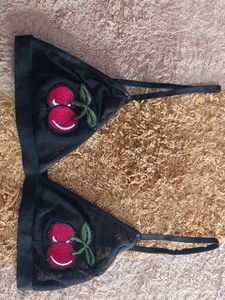 Chic Cherry Applique Bikini Set