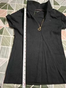 Tommy Hilfiger Black Zip Polo T-Shirt