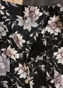 Black Floral Print Palazzo Pants