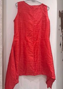 BRAND NEW Orange Silk Sleeveless Tunic Kurti