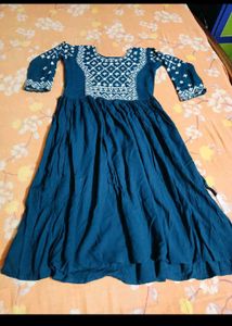 Beautiful Embroidered Teal Kurta