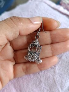Traditional Silver Jhumka Earrings