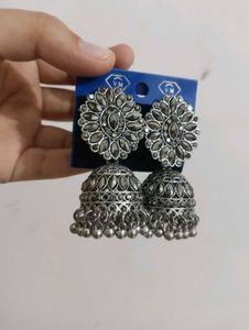 Exquisite Oxidized Jhumka Earrings
