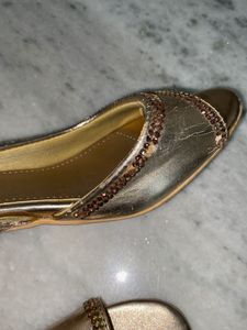 Elegant Gold Embellished Heels