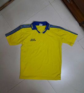 Vintage EIDER Yellow Blue Rugby Football Jersey XL
