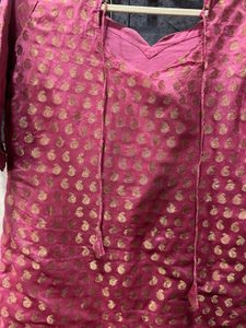 Vibrant Pink Brocade Blouse