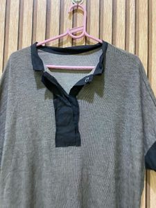 Stylish Grey &amp; Black Tunic Top l 29