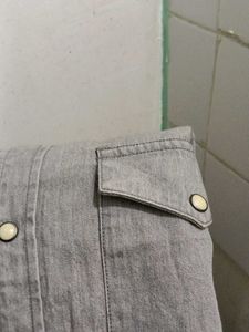 Jack &amp; Jones Grey Denim Shirt