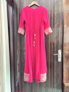 Pink Embroidered Anarkali Kurta