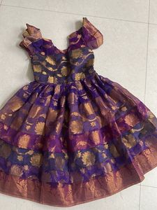 Beautiful Purple &amp; Gold Layered Lehenga