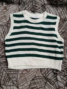 Striped Knit Vest - Trendy Layering