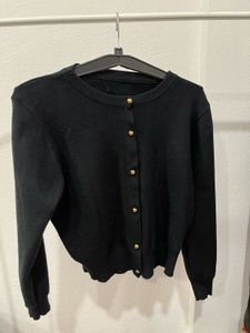Classic Black Button Cardigan