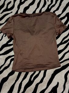 Brown Ruffle Top