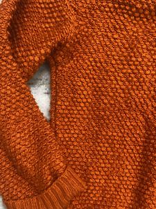 Cozy Orange V-Neck Sweater