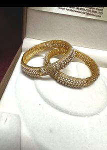 Elegant Pearl &amp; Crystal Bangles Set