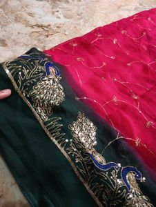 Elegant Peacock Embellished Saree