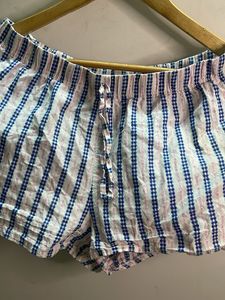 Blue &amp; White Striped Shorts