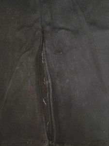 High-Waisted Black Denim Skirt