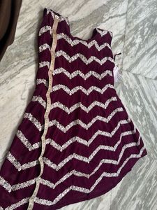 Elegant Maroon Embroidered Gown