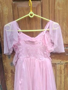 Pink Ruffled Party Gown