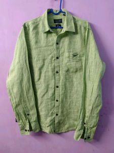 Men's Light Green Linen Shirt
