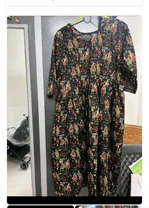 Red Printed shrug Dress 7