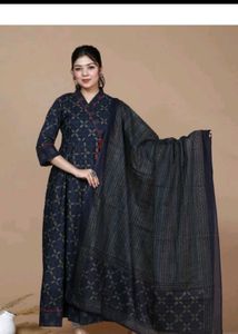Elegant Navy Kurta Set with Dupatta