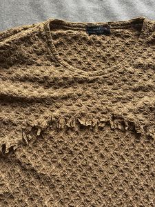 Brown Textured Cropped Top